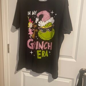 Womens Black "In My Grinch Era" Graphic Tee - Grinch Design L 23 P2P 28 S2H
